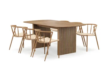Richeto spisebord 180 cm med 6 Winston spisestoler - Eik - Møbler - Bord - Spisegrupper