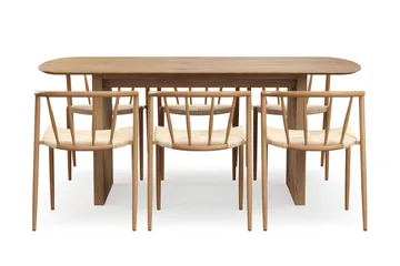 Richeto spisebord 180 cm med 6 Winston spisestoler - Eik - Møbler - Bord - Spisegrupper