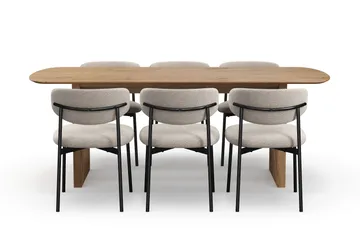 Richeto spisebord 210 cm med 6 Lucy spisestoler - Eik - Møbler - Bord - Spisegrupper