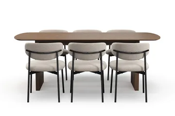 Richeto spisebord 210 cm med 6 Lucy spisestoler - Røkt eik - Møbler - Bord - Spisegrupper