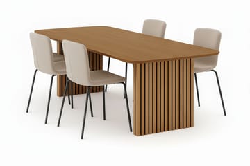 Richeto spisebord 240 cm med 4 Katy spisestoler - Eik - Møbler - Bord - Spisegrupper