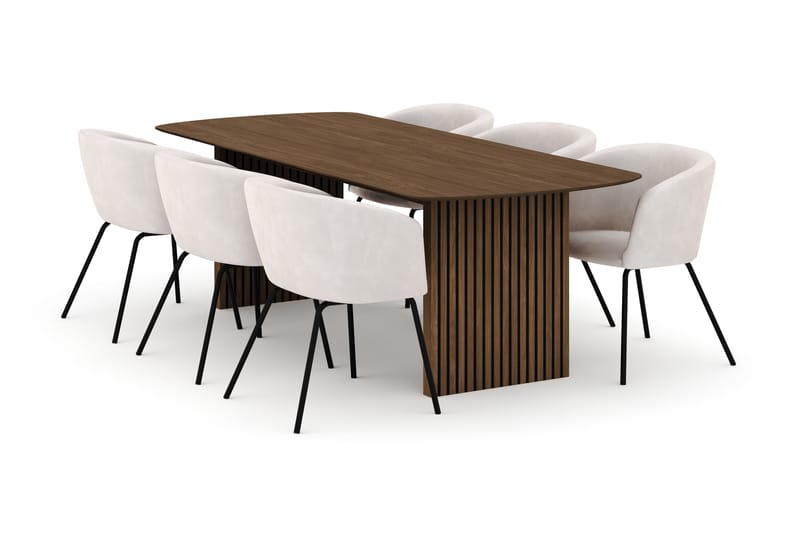 Richeto Spisebord 240 cm med 6 Berit Stoler - Eik - Møbler - Bord - Spisegrupper