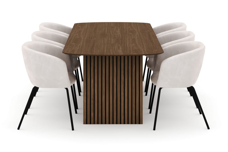 Richeto Spisebord 240 cm med 6 Berit Stoler - Eik - Møbler - Bord - Spisegrupper