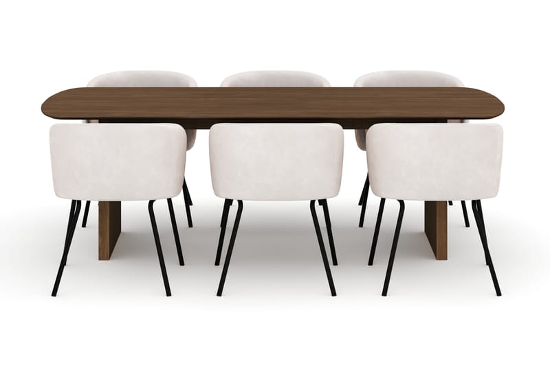 Richeto Spisebord 240 cm med 6 Berit Stoler - Eik - Møbler - Bord - Spisegrupper
