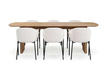 Richeto spisebord 240 cm med 6 Filip spisestoler - Eik - Møbler - Bord - Spisegrupper