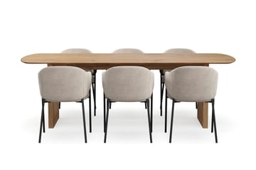 Richeto spisebord 240 cm med 6 Filip spisestoler - Eik - Møbler - Bord - Spisegrupper