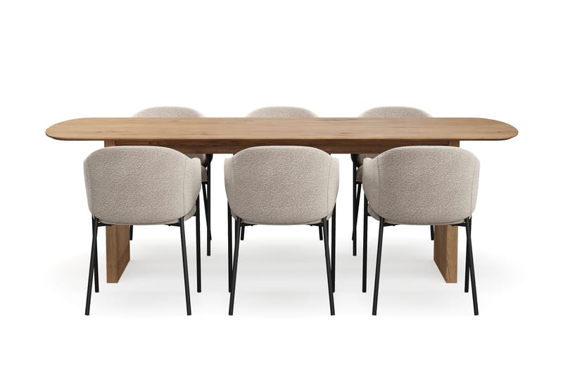 Richeto spisebord 240 cm med 6 Filip spisestoler - Eik - Møbler - Bord - Spisegrupper