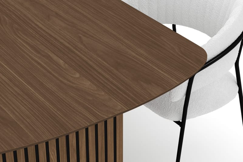 Richeto Spisebord 240 cm med 6 Karol Spisestoler - Røkt eik / Hvit Bouclé - Møbler - Bord - Spisegrupper