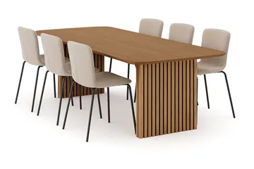 Richeto spisebord 240 cm med 6 Katy spisestoler - Eik - Møbler - Bord - Spisegrupper