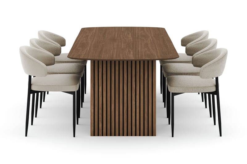 Richeto Spisebord 240 cm med 6 Sawako Stoler - Eik - Møbler - Bord - Spisegrupper