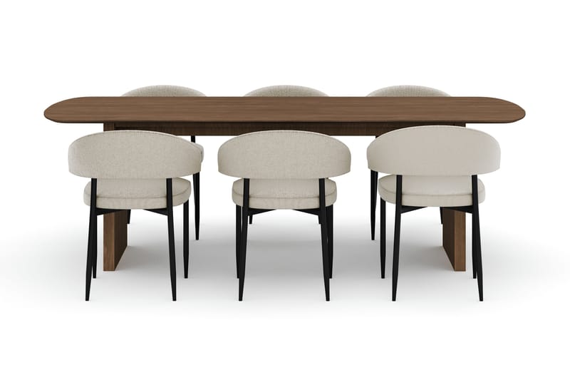 Richeto Spisebord 240 cm med 6 Sawako Stoler - Eik - Møbler - Bord - Spisegrupper