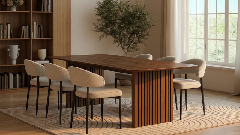 Richeto Spisebord 240 cm med 6 Sawako Stoler - Natur - Møbler - Bord - Spisegrupper