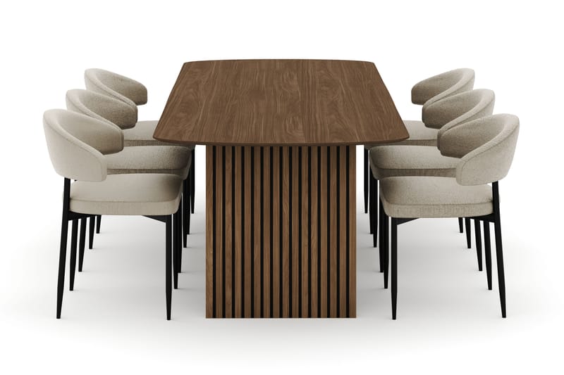 Richeto Spisebord 240 cm med 6 Sawako Stoler - Natur - Møbler - Bord - Spisegrupper
