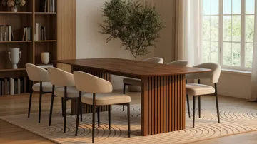 Richeto spisebord 240 cm med 6 Sawako stoler - Røkt eik - Møbler - Bord - Spisegrupper