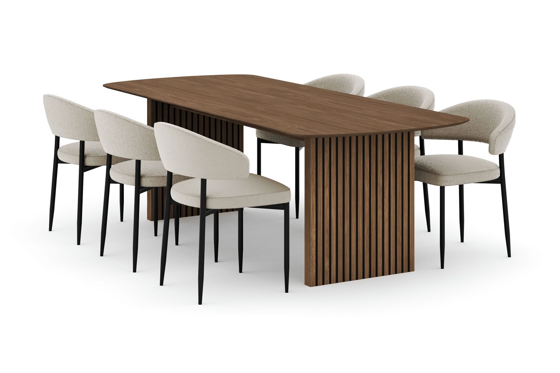 Richeto spisebord 240 cm med 6 Sawako stoler - Røkt eik