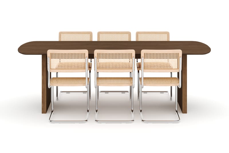 Richeto Spisebord 240 cm med 6 stk Build Matstkolar - Røyket Eik - Møbler - Bord - Spisegrupper