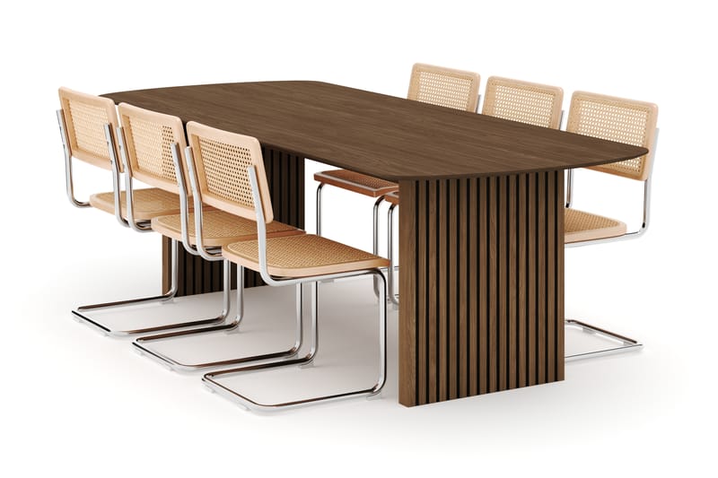Richeto Spisebord 240 cm med 6 stk Build Spisestoler - Røyket Eik - Møbler - Bord - Spisegrupper