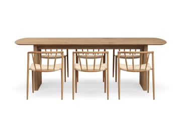 Richeto spisebord 240 cm med 6 Winston spisestoler - Eik - Møbler - Bord - Spisegrupper