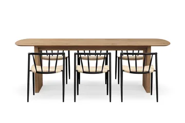 Richeto spisebord 240 cm med 6 Winston spisestoler - Eik - Møbler - Bord - Spisegrupper