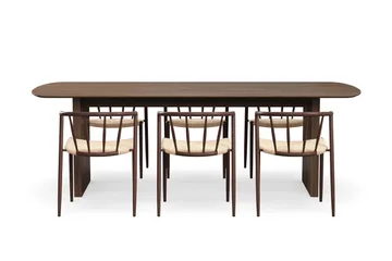 Richeto spisebord 240 cm med 6 Winston spisestoler - Røkt eik - Møbler - Bord - Spisegrupper