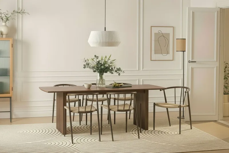 Richeto spisebord 240 cm med 6 Winston spisestoler - Røkt eik - Møbler - Bord - Spisegrupper