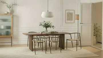 Richeto spisebord 240 cm med 6 Winston spisestoler - Røkt eik - Møbler - Bord - Spisegrupper