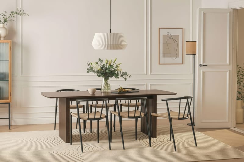 Richeto spisebord 240 cm med 6 Winston spisestoler - Røkt eik - Møbler - Bord - Spisegrupper
