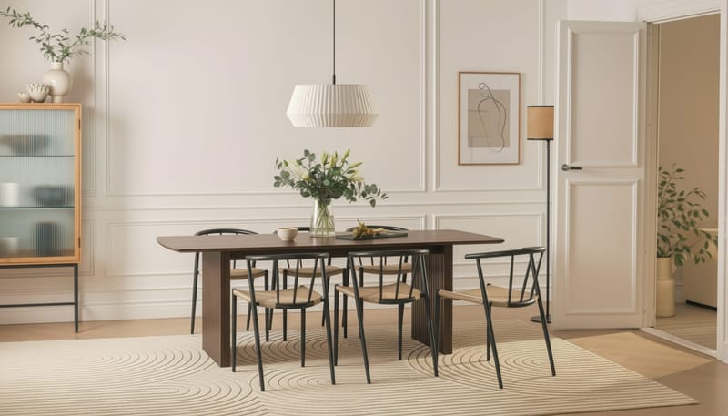 Richeto spisebord 240 cm med 6 Winston spisestoler - Røkt eik - Møbler - Bord - Spisegrupper