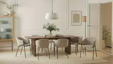 Richeto spisebord 240 cm med 8 Filip spisestoler - Røkt eik - Møbler - Bord - Spisegrupper