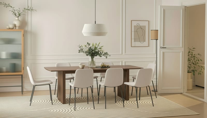 Richeto spisebord 240 cm med 8 Katy spisestoler - Røkt eik - Møbler - Bord - Spisegrupper