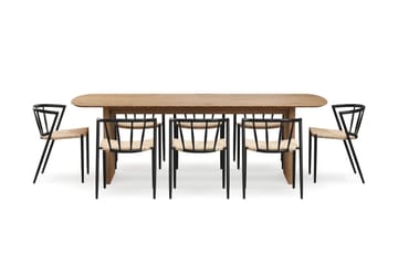 Richeto spisebord 240 cm med 8 Winston spisestoler - Eik - Møbler - Bord - Spisegrupper