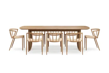 Richeto spisebord 240 cm med 8 Winston spisestoler - Eik - Møbler - Bord - Spisegrupper