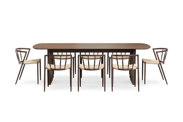 Richeto spisebord 240 cm med 8 Winston spisestoler - Røkt eik - Møbler - Bord - Spisegrupper