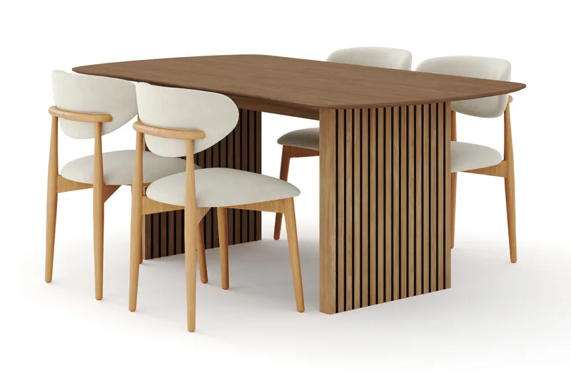 Richeto Spisegruppe 180 cm Eik med 4 Molly Spisestoler, Eik