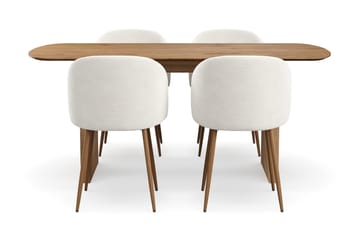 Richeto spisegruppe 180 cm med 4 Greya spisestoler med armlener - Eik - Møbler - Bord - Spisegrupper
