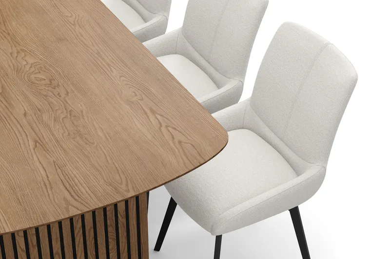 Richeto Spisegruppe 180 cm med 6 Mora Snurrestoler - Naturlig finish/Lys beige - Møbler - Bord - Spisegrupper