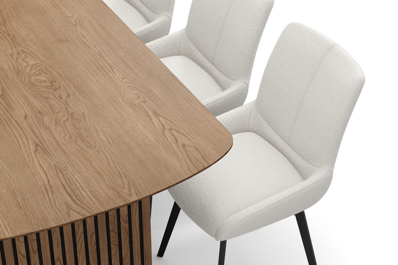 Richeto Spisegruppe 180 cm med 6 Mora Snurrestoler - Naturlig finish/Lys beige - Møbler - Bord - Spisegrupper
