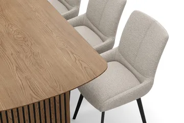Richeto spisegruppe 180 cm med 6 Mora snurrestoler - Naturlig finish/mørkbeige - Møbler - Bord - Spisegrupper