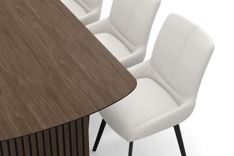 Richeto Spisegruppe 180 cm med 6 Mora Snurrestoler - Røkt eik/Lys beige - Møbler - Bord - Spisegrupper