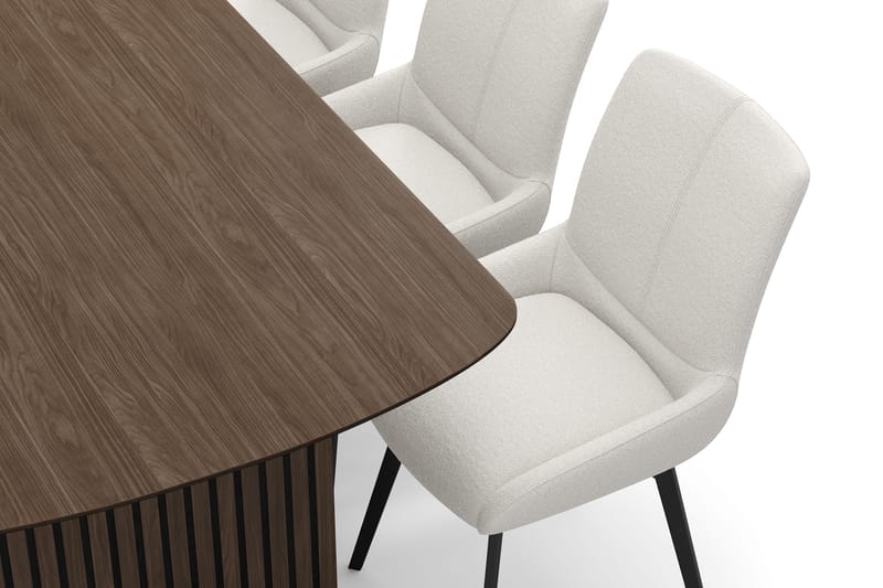 Richeto spisegruppe 180 cm med 6 Mora snurrestoler - Røkt eik/lysbeige - Møbler - Bord - Spisegrupper