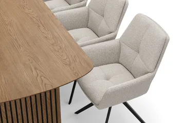Richeto spisegruppe 180 cm med 6 Torsby snurrestoler - Eik - Møbler - Bord - Spisegrupper