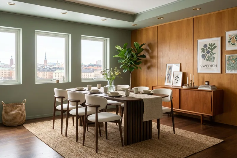 Richeto Spisegruppe 210 cm Røkt eik med 6 Molly Spisestoler - Røkt eik/Beige - Møbler - Bord - Spisegrupper