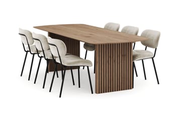 Richeto Spisegruppe 240 cm med 6 Cyana Spisestoler - Eik - Møbler - Bord - Spisegrupper