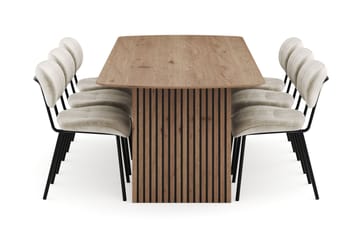 Richeto Spisegruppe 240 cm med 6 Cyana Spisestoler - Eik - Møbler - Bord - Spisegrupper