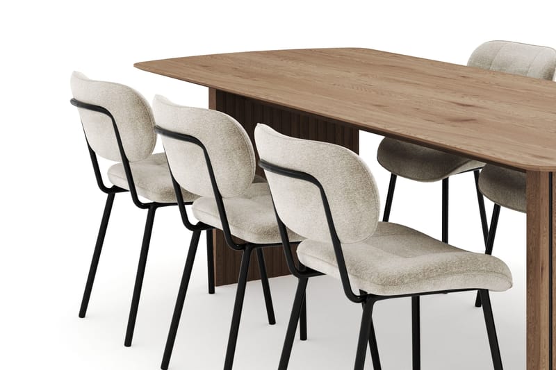 Richeto Spisegruppe 240 cm med 6 Cyana Spisestoler - Eik - Møbler - Bord - Spisegrupper