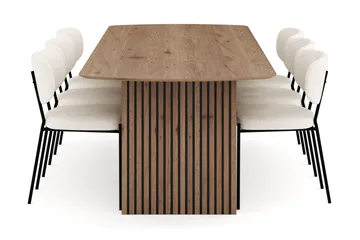 Richeto Spisegruppe 240 cm med 6 Gemmiano Spisestoler - Eik - Møbler - Bord - Spisegrupper