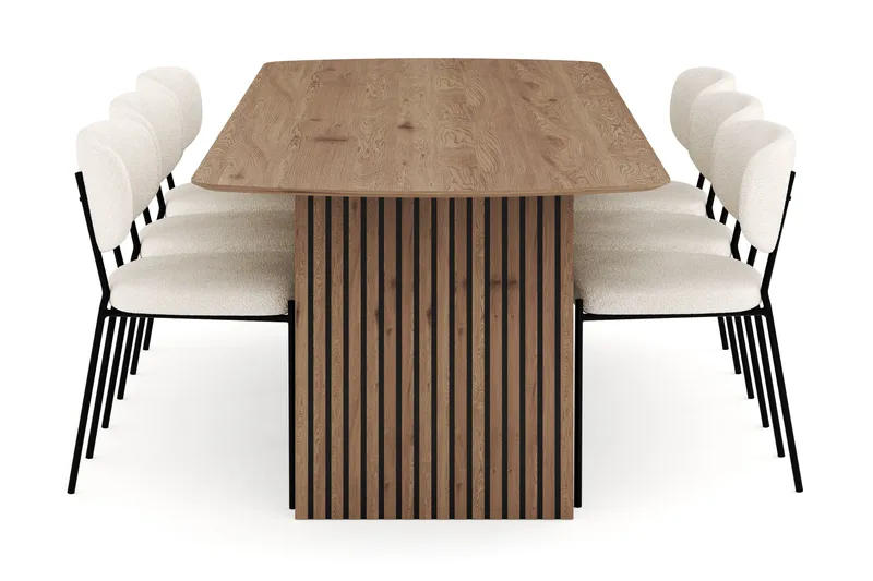 Richeto Spisegruppe 240 cm med 6 Gemmiano Spisestoler - Naturlig finish - Møbler - Bord - Spisegrupper