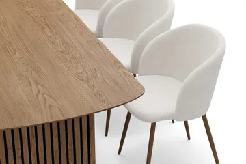 Richeto spisegruppe 240 cm med 6 Greya spisestoler med armlener - Røkt eik - Møbler - Bord - Spisegrupper
