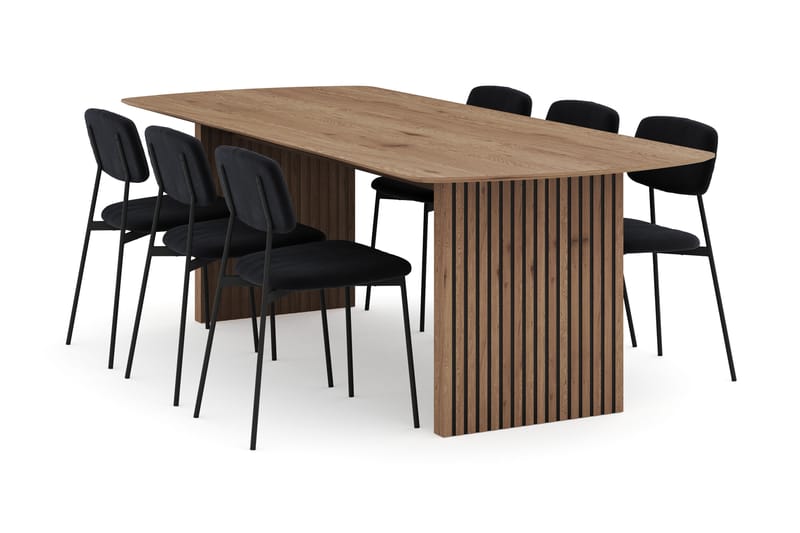 Richeto Spisegruppe 240 cm med 6 Lowe Spisestoler - Naturlig finish - Møbler - Bord - Spisegrupper