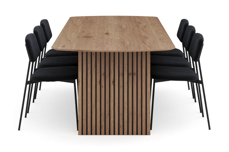 Richeto Spisegruppe 240 cm med 6 Lowe Spisestoler - Naturlig finish - Møbler - Bord - Spisegrupper